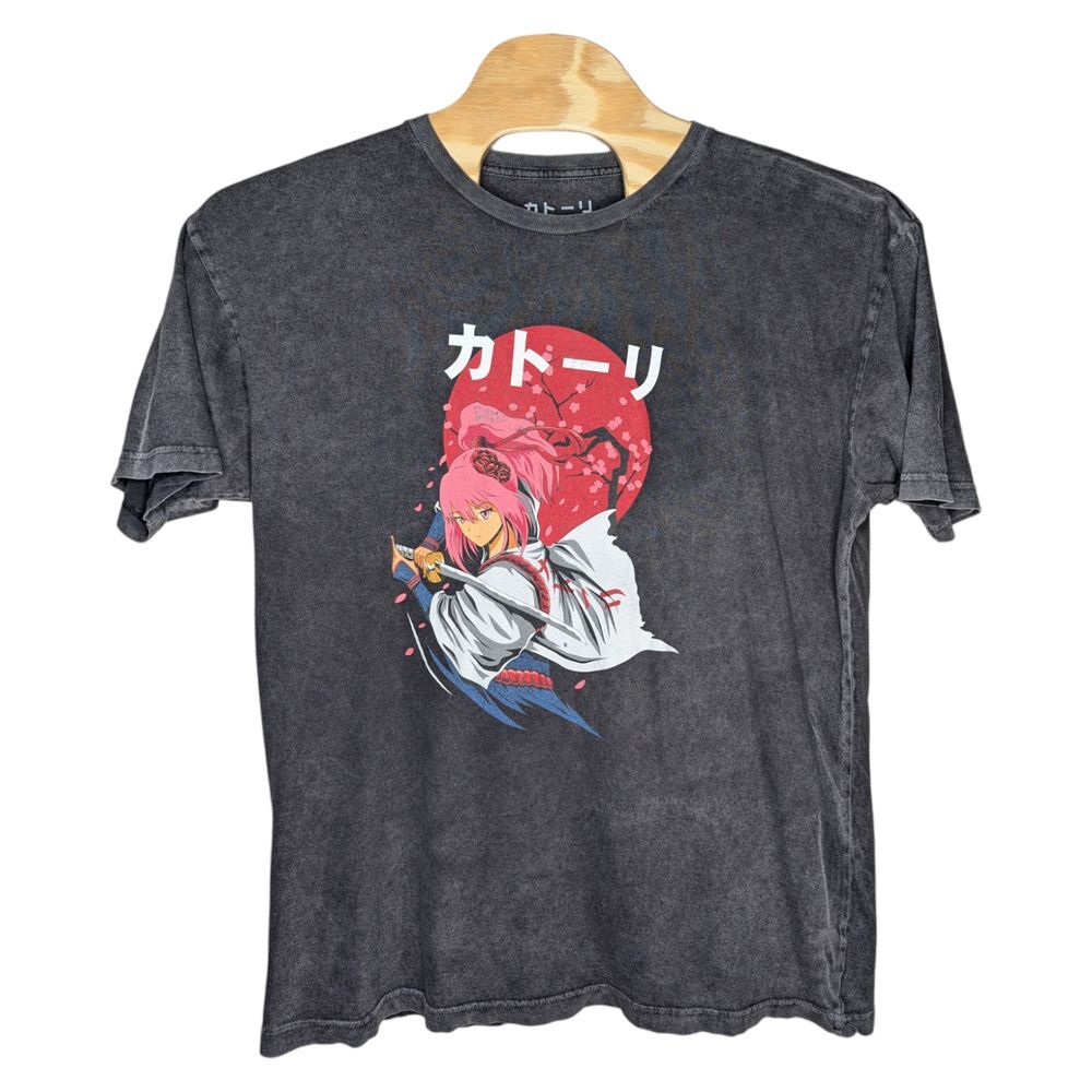 Catori Japanese Fighter T Shirt XL Black Samurai‎ Asian Cherry Blossom Graphic